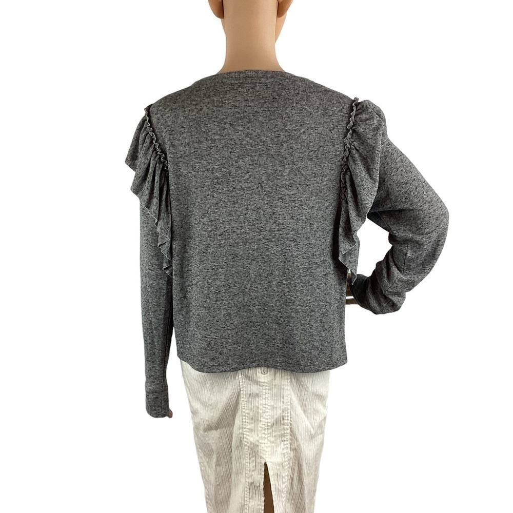 Levis Ruffle Sweater Size S Gray - Picture 5 of 6